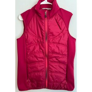 Athleta Womens Embroidered Fleece Puffer Lined Vest​